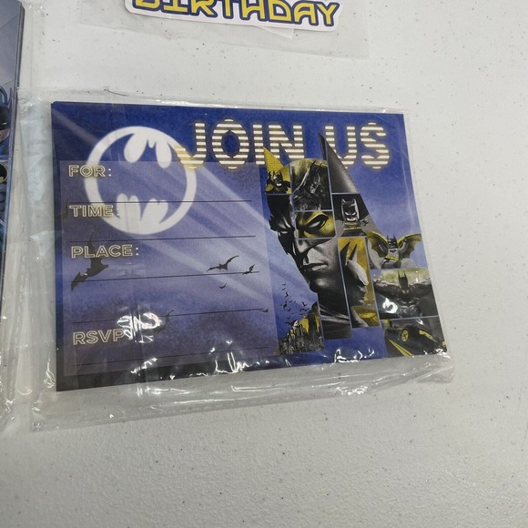 Batman Happy Birthday Supplies Banner Invitations Topper Balloons Decorations - Picture 2 of 2